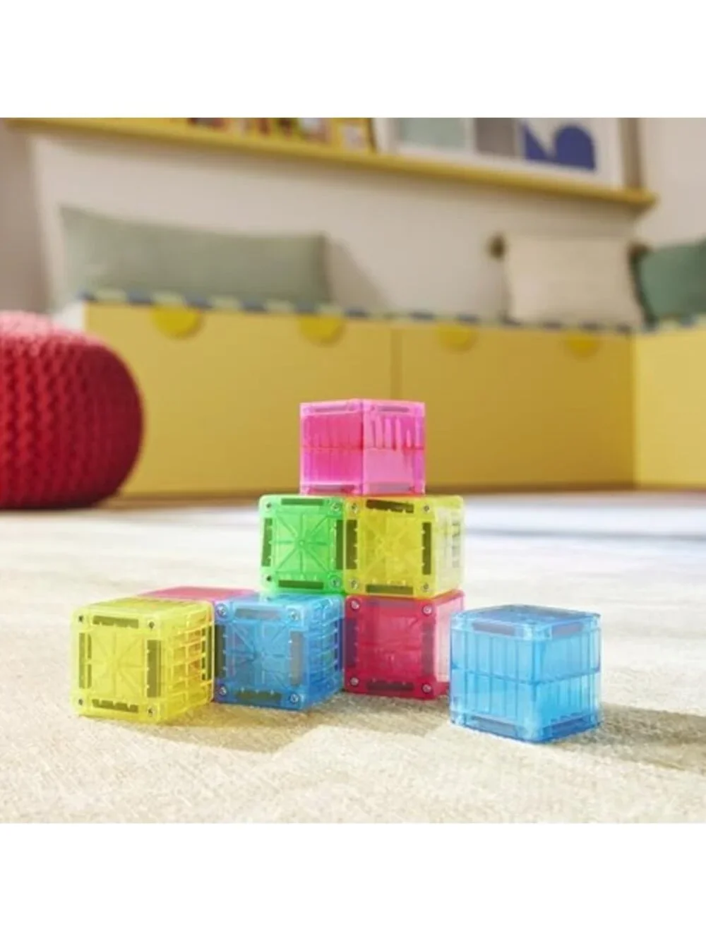 9-Piece Magnetic Building Set - MicroMAGS Cubes for Creative Construction Fun